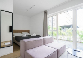 Studio townhouse w private terrace in converted warehouse, Copenhagen